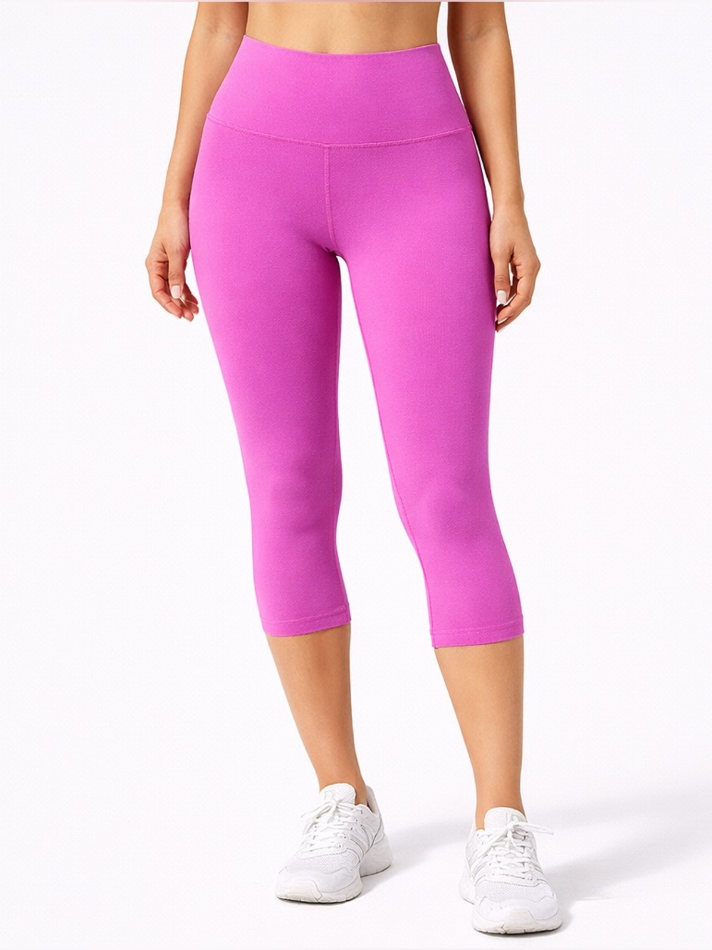 Lululemon High-Waist Capri Leggings in Bright Magenta/Black Size 4 Reversible